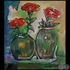 Jarrón con Flores - Obra de Lucio Aquino - Año 1992